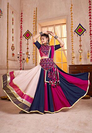 Navratri Special Viscose Cotton Lehenga in Multicolor