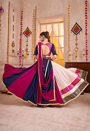 Navratri Special Viscose Cotton Lehenga in Multicolor