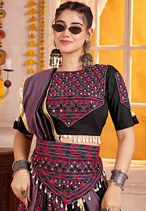 Navratri Special Viscose Cotton Lehenga in Multicolor