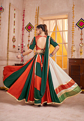 Navratri Special Viscose Cotton Lehenga in Multicolor