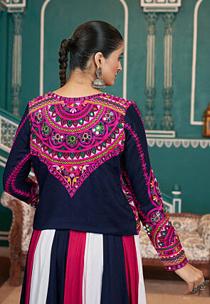 Navratri Special Viscose Rayon Lehenga in Multicolor