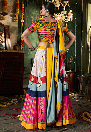 Navratri Special Viscose Rayon Lehenga in Multicolor