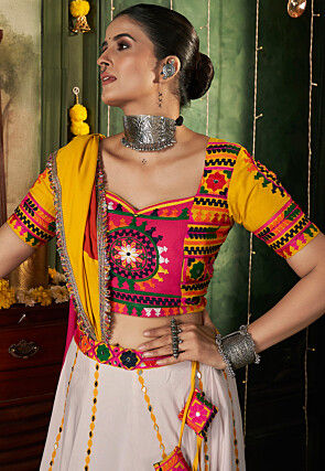 Navratri Special Viscose Rayon Lehenga in Multicolor