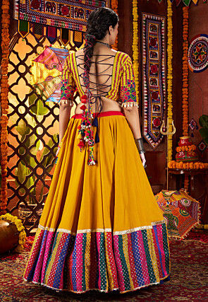 Navratri Special Viscose Cotton Lehenga in Fuchsia