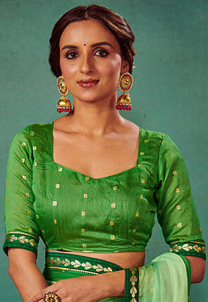 Ombre Chiffon Saree in Green