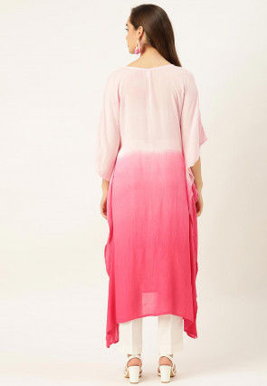 Ombre Crepe Kaftan in Pink