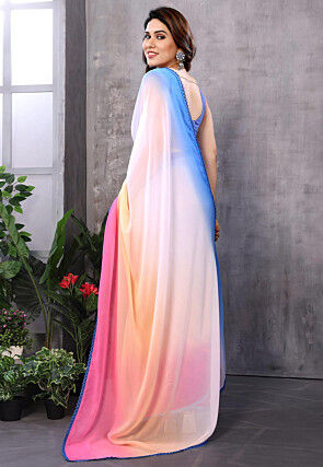 Ombre Georgette Saree in Multicolor