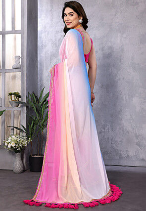 Ombre Georgette Saree in Multicolor