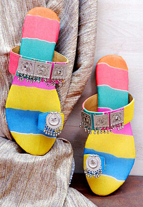 Ornamented Georgette Kolhapuri in Multicolor