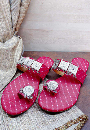 Ornamented Georgette Kolhapuri in Pink