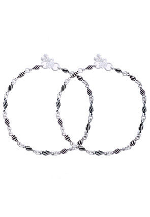 Oxidised Anklet Pair