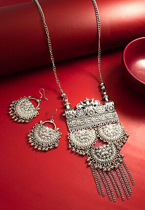 Oxidised Beaded Necklace Set