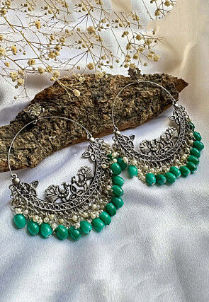 Oxidised Chandbali Earrings