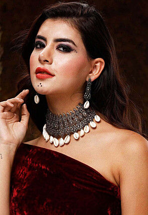 Oxidised Choker Necklace Set