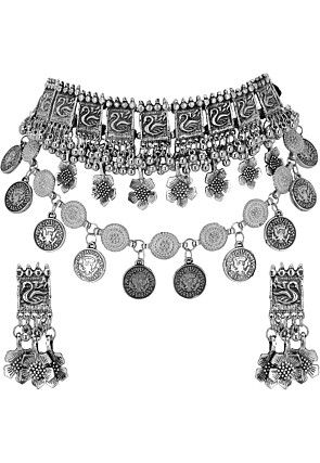 Oxidised Choker Necklace Set