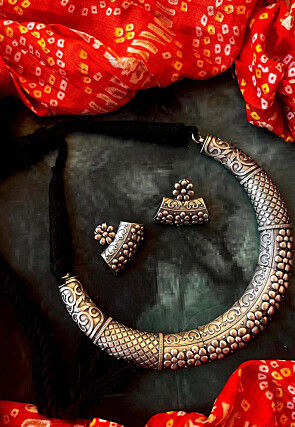 Oxidised Choker Necklace Set