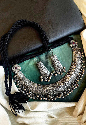 Oxidised Choker Necklace Set