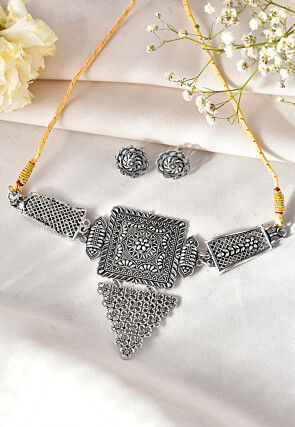 Oxidised Choker Necklace Set