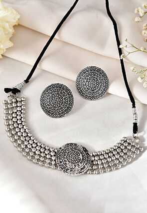 Oxidised Choker Necklace Set