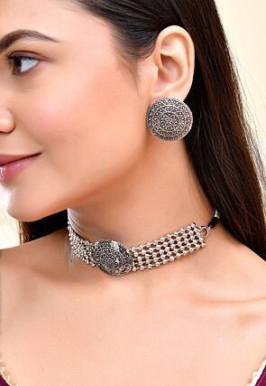 Oxidised Choker Necklace Set