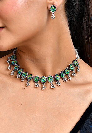 Oxidised Choker Necklace Set