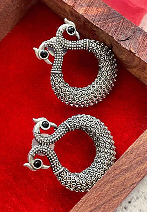 Oxidised Peacock Style Earrings