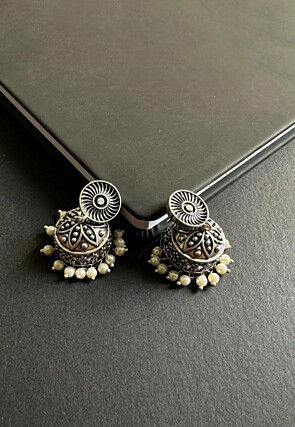 Oxidised Jhumka Style Earrings