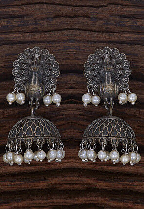 Oxidised Jhumka Style Earrings