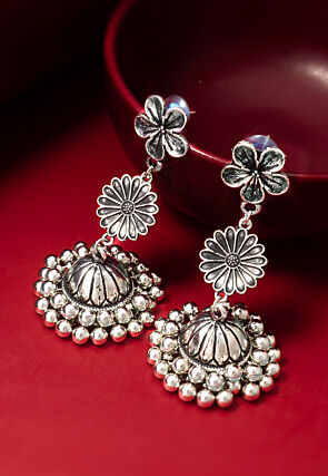 Oxidised Jhumka Style Earrings