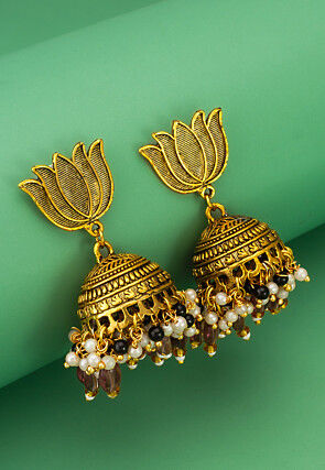 Oxidised Jhumka Style Earrings