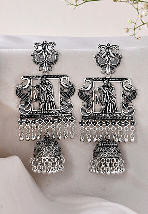 Oxidised Jhumka Style Earrings