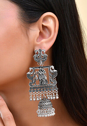 Oxidised Jhumka Style Earrings