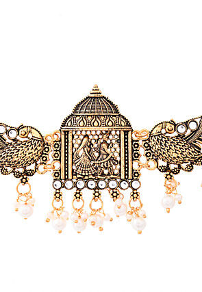 Oxidised Kundan Choker Necklace Set