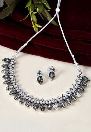 Oxidised Kundan Choker Necklace Set