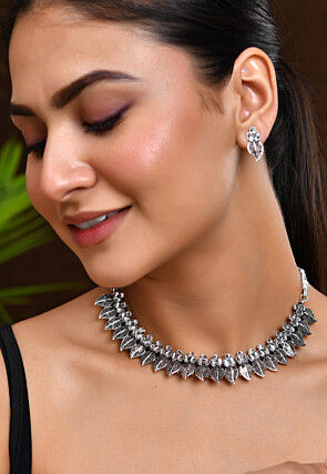 Oxidised Kundan Choker Necklace Set