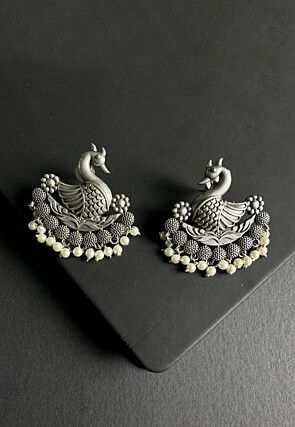 Oxidised Peacock Style Earrings