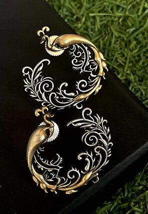 Oxidised Peacock Style Earrings