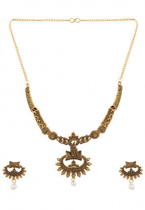 Oxidised Pearl Necklace Set