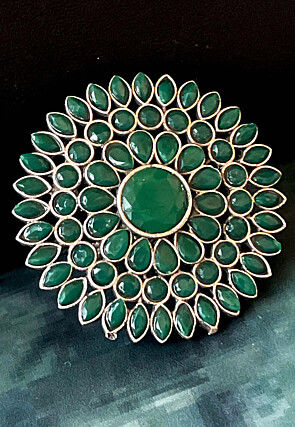 Oxidised Stone Studded Adjustable Ring