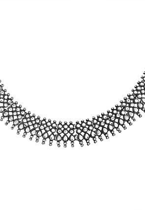 Oxidised Stone Studded Choker Necklace Set