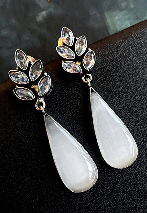 Oxidised Stone Studded Earrings