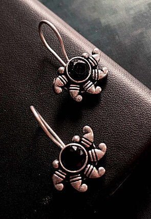 Oxidised Stone Studded Earrings