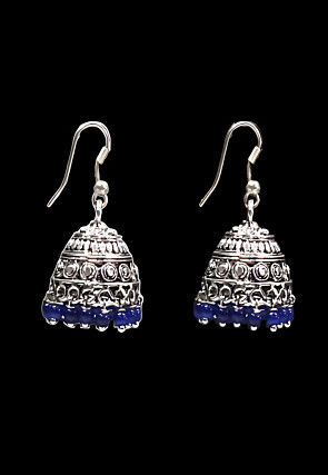 Oxidised Stone Studded Earrings