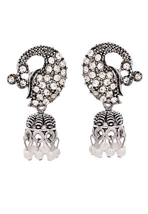 Oxidised Stone Studded Peacock Style Necklace Set