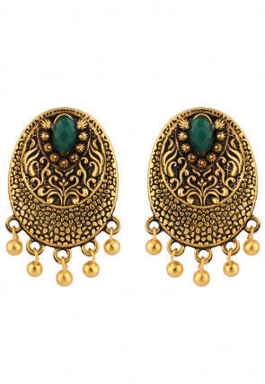 Oxidised Stone Studded Necklace Set