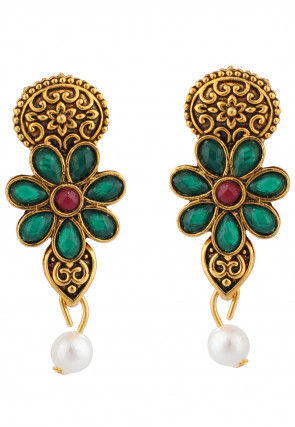 Oxidised Stone Studded Necklace Set