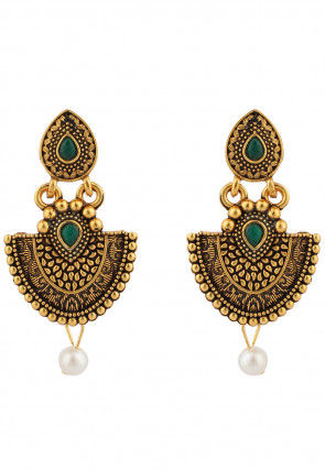 Oxidised Stone Studded Necklace Set