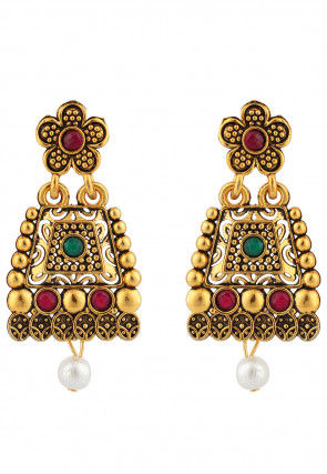 Oxidised Stone Studded Necklace Set