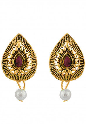 Oxidised Stone Studded Necklace Set