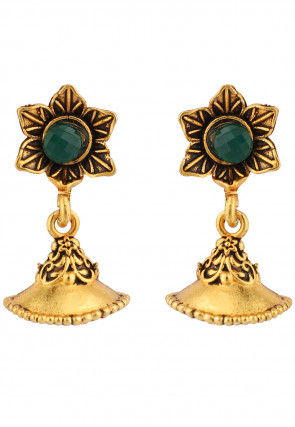 Oxidised Stone Studded Paisley Style Necklace Set